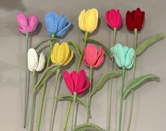 Handmade Crochet Tulip Flower – Single Stem | Forever Flower | Elegant Gift for Her
