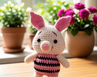 4 "Handgefertigte Häkelpuppe, süßes Amigurumi-Kaninchenspielzeug mit langen Ohren