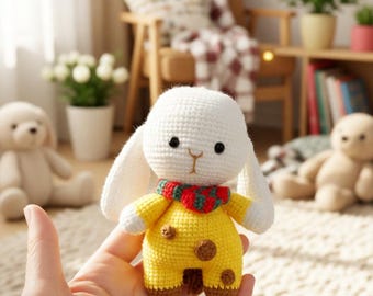 6 ”Handgefertigtes Häkeln Häschen Puppe, Amigurumi Kaninchen Plüsch, süßes Plüschtier, handgemachtes Geschenk für Kinder & Häschenliebhaber