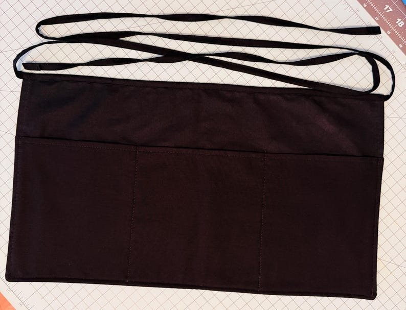 Reversible Burgers and Fries Waitress Server Waist Apron with 3 Pockets image 3