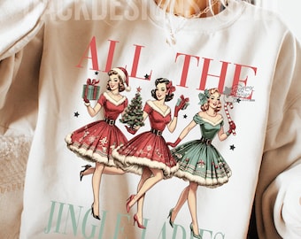 Camiseta retro de Navidad para mujer, camiseta vintage para fiestas navideñas