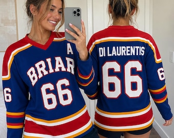 Custom Briar University Di Laurentis 66 Hockey Jersey, Off Campus Jersey, Dean Di Laurentis Gift, Briar U Hockey, Elle Kennedy Merch