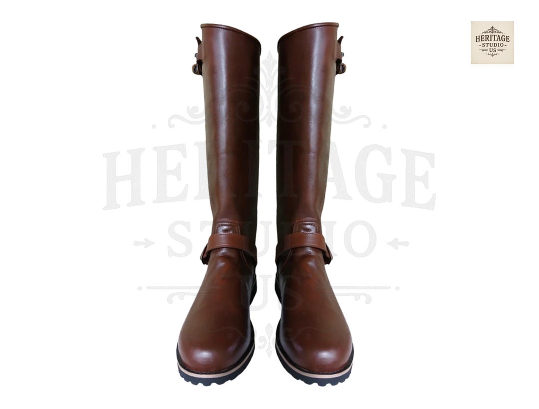 Men's Brown Leather Horse Riding Boots | Handmade Tall Equestrian Long ...