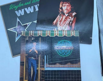 Waylon Jennings Willy Vinilo Country Disco Clásico de los 80 VTG Segunda Guerra Mundial Lote de 3
