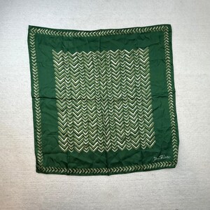 Bufanda de mezcla de seda Echo Young Pendleton con estampado de chevrón verde, estilo vintage, moderno y preppy, de estilo academia oscura. imagen 6