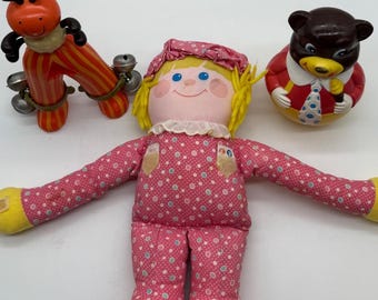 Vintage Kiddie Products First Years Musical Wobblers Doll Toy lot