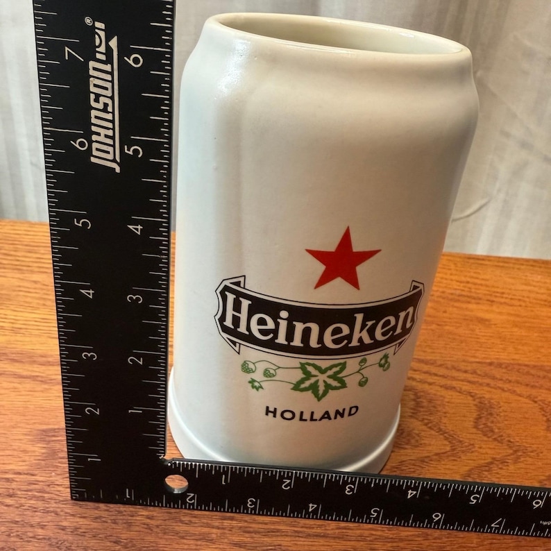 Vintage Heineken Holland Ceramic Beer Stein Ceramarte cup big heavy image 2