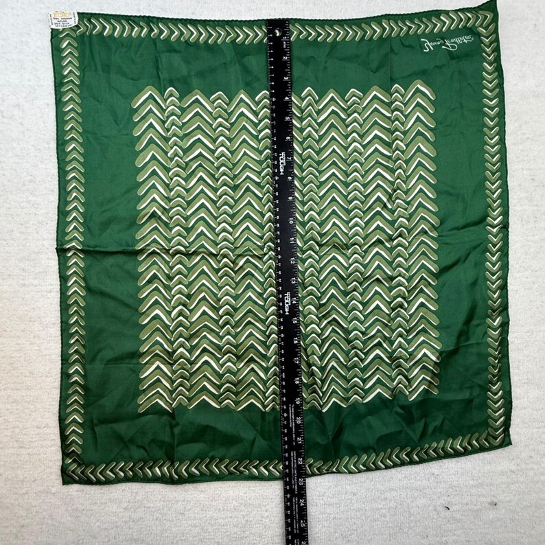 Bufanda de mezcla de seda Echo Young Pendleton con estampado de chevrón verde, estilo vintage, moderno y preppy, de estilo academia oscura. imagen 4