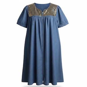 Front Zip Denim Dress - Etsy