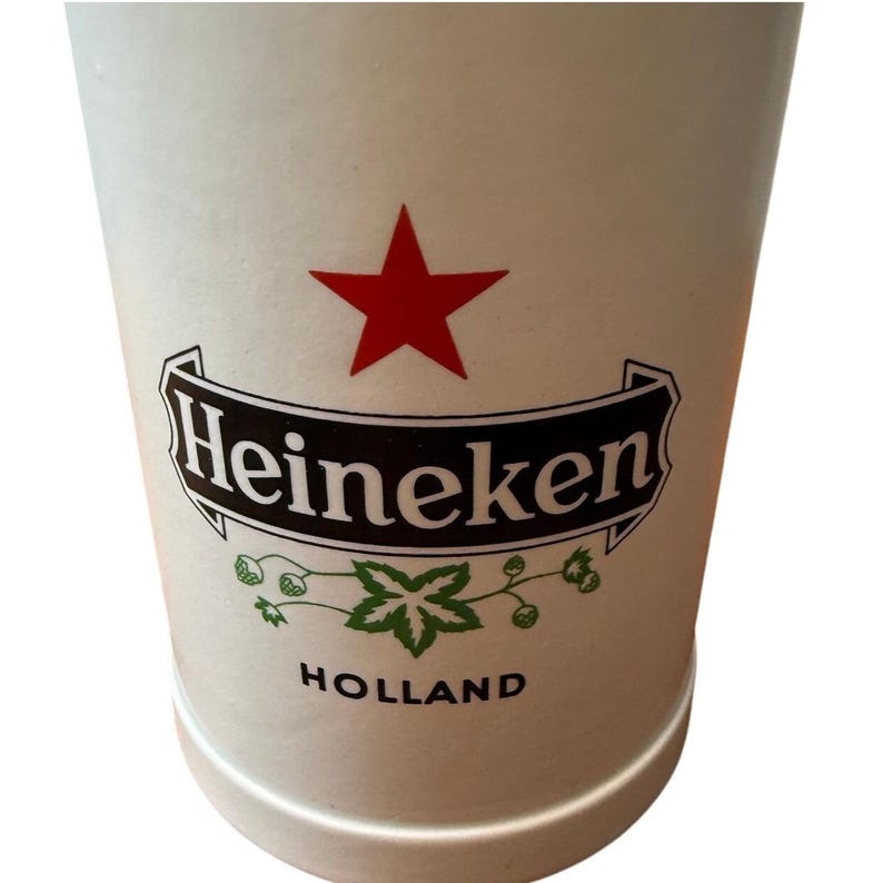Vintage Heineken Holland Ceramic Beer Stein Ceramarte cup big heavy image 1