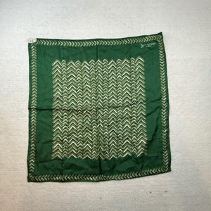 Bufanda de mezcla de seda Echo Young Pendleton con estampado de chevrón verde, estilo vintage, moderno y preppy, de estilo academia oscura. imagen 1