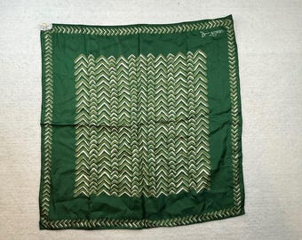 Echo Young Pendleton Silk Blend Scarf Green Chevron VTG MCM dark academia preppy