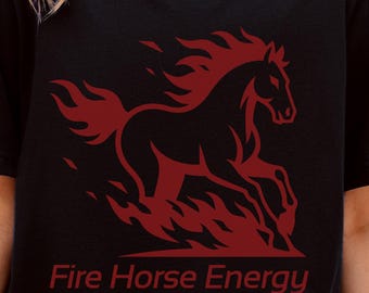 Koszulka z motywem energetycznym „Ognisty Koń”, chiński znak zodiaku, prezent na Nowy Rok Księżycowy