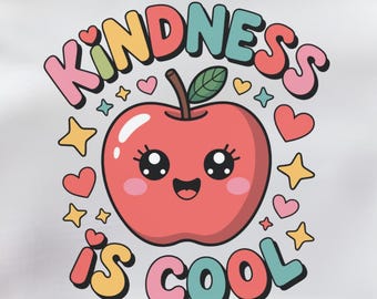 Camiseta "Gentileza é" com estampa de maçã kawaii