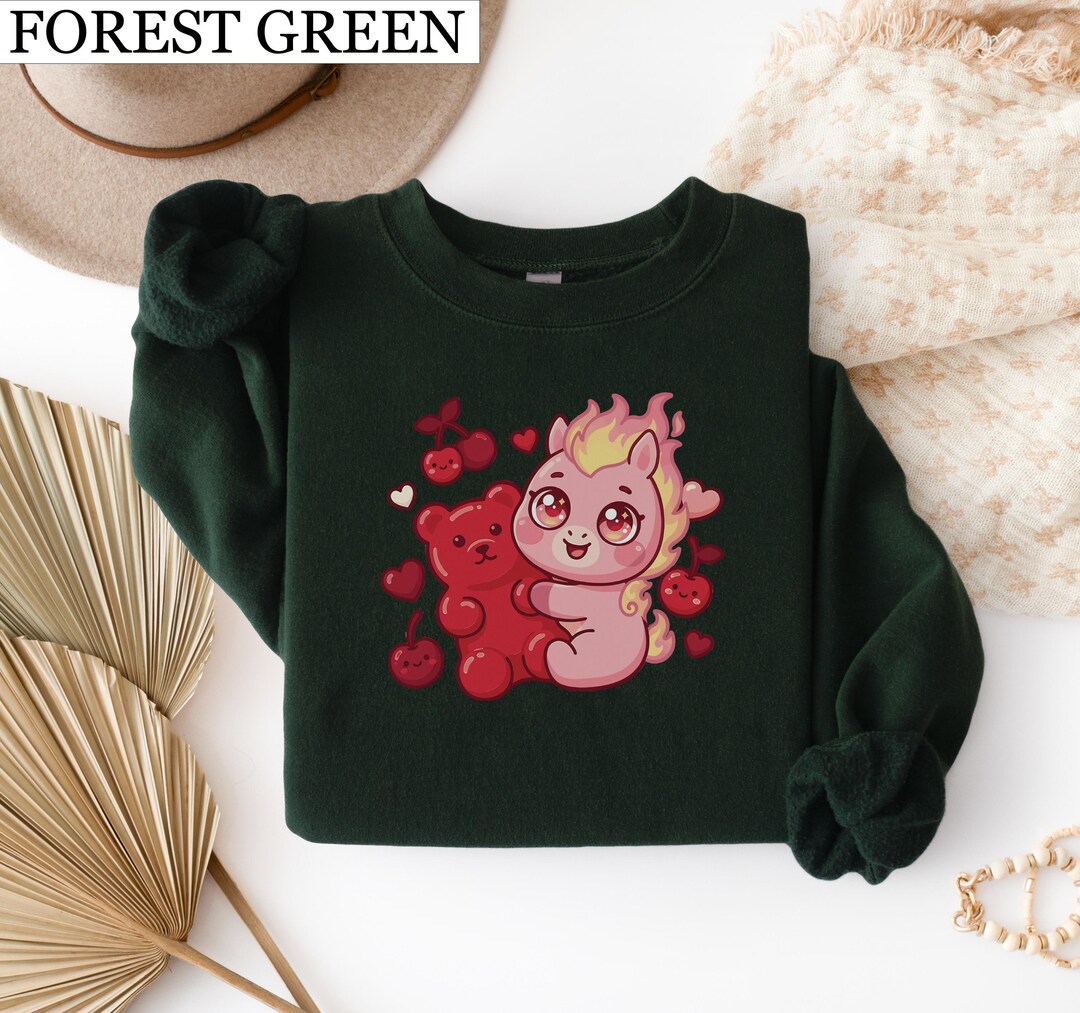 Gimme Gummy Tee, Cute Fire Horse Shirt, Kawaii Fantasy Pony Gummy Bear ...