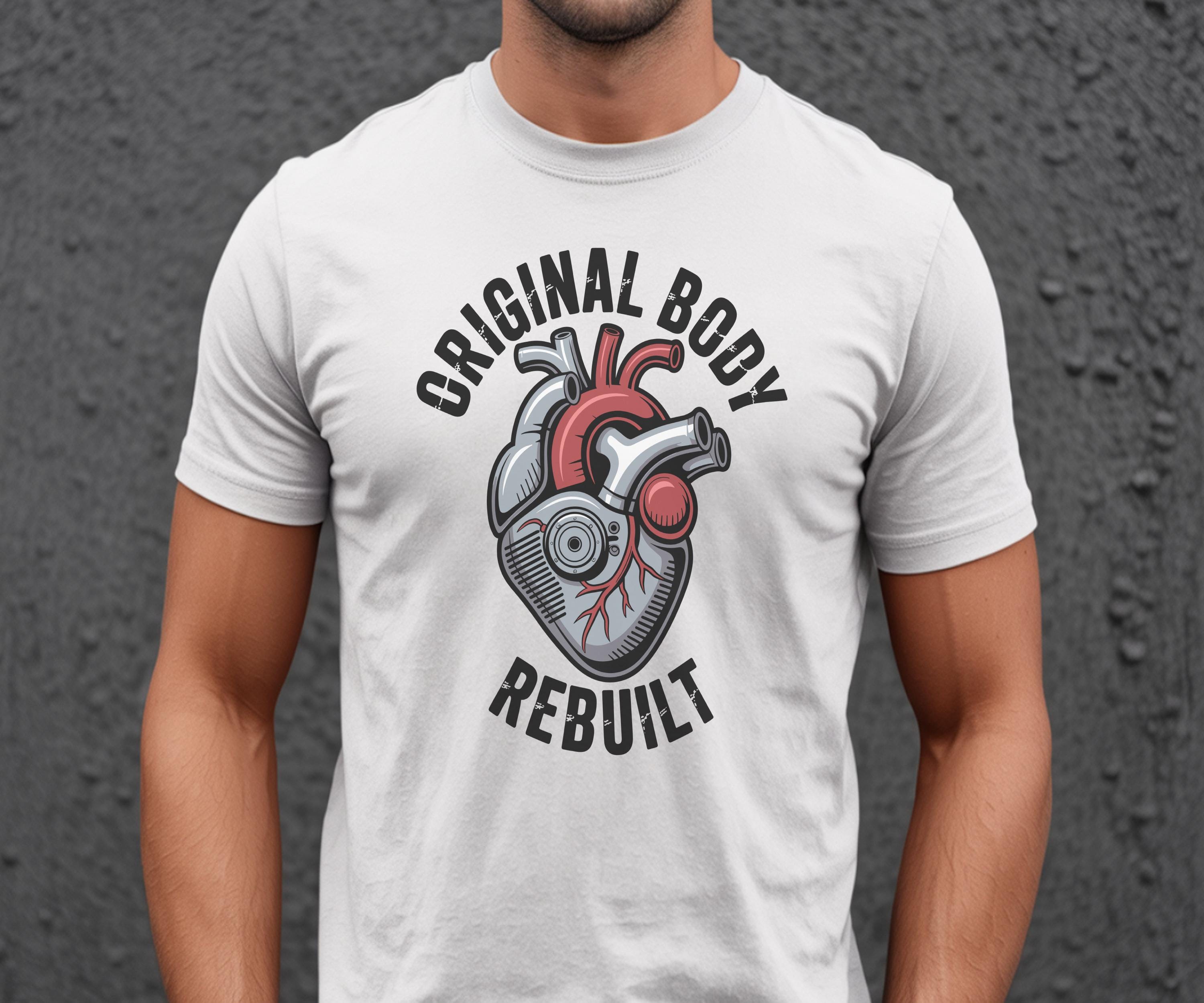 Open Heart Surgery Survivor T-shirt, Bionic Heart, Zipper Club Tee