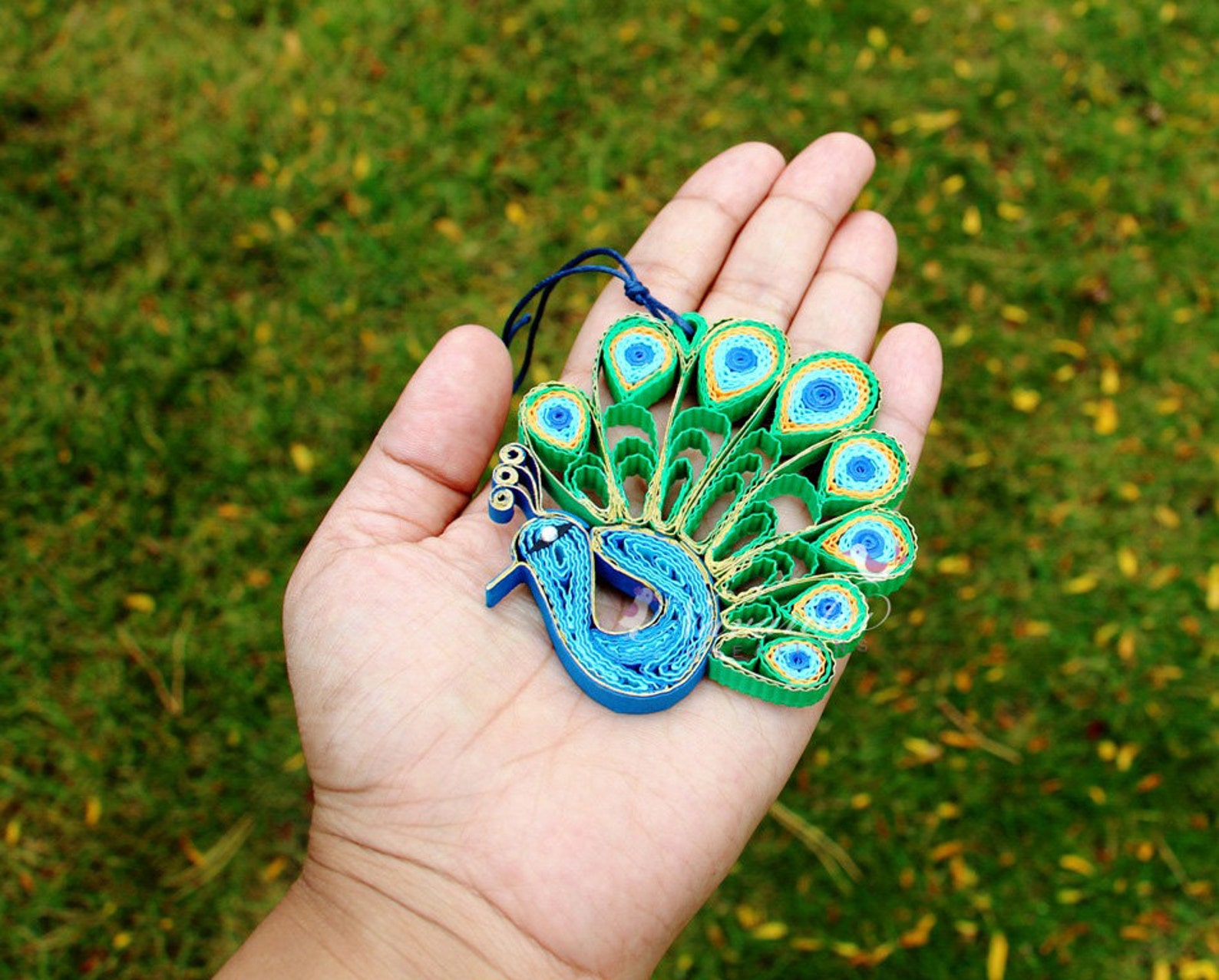 Peacock Paper Quilling Ornament in a Gift Box Peacock Home Etsy