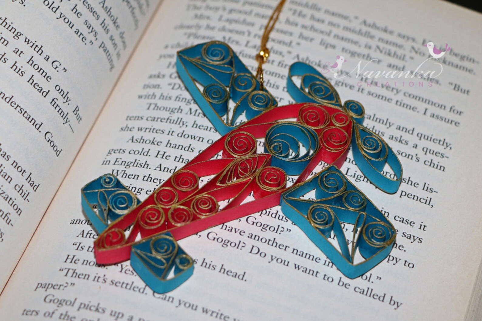 Paper Quilled AirplaneRed and Blue Airplane Ornament in a Etsy
