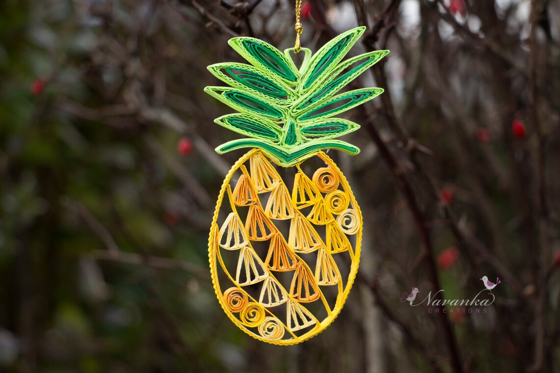 Pineapple Ornamentpaper Quilling Pineapple Ornamentpineapple Etsy