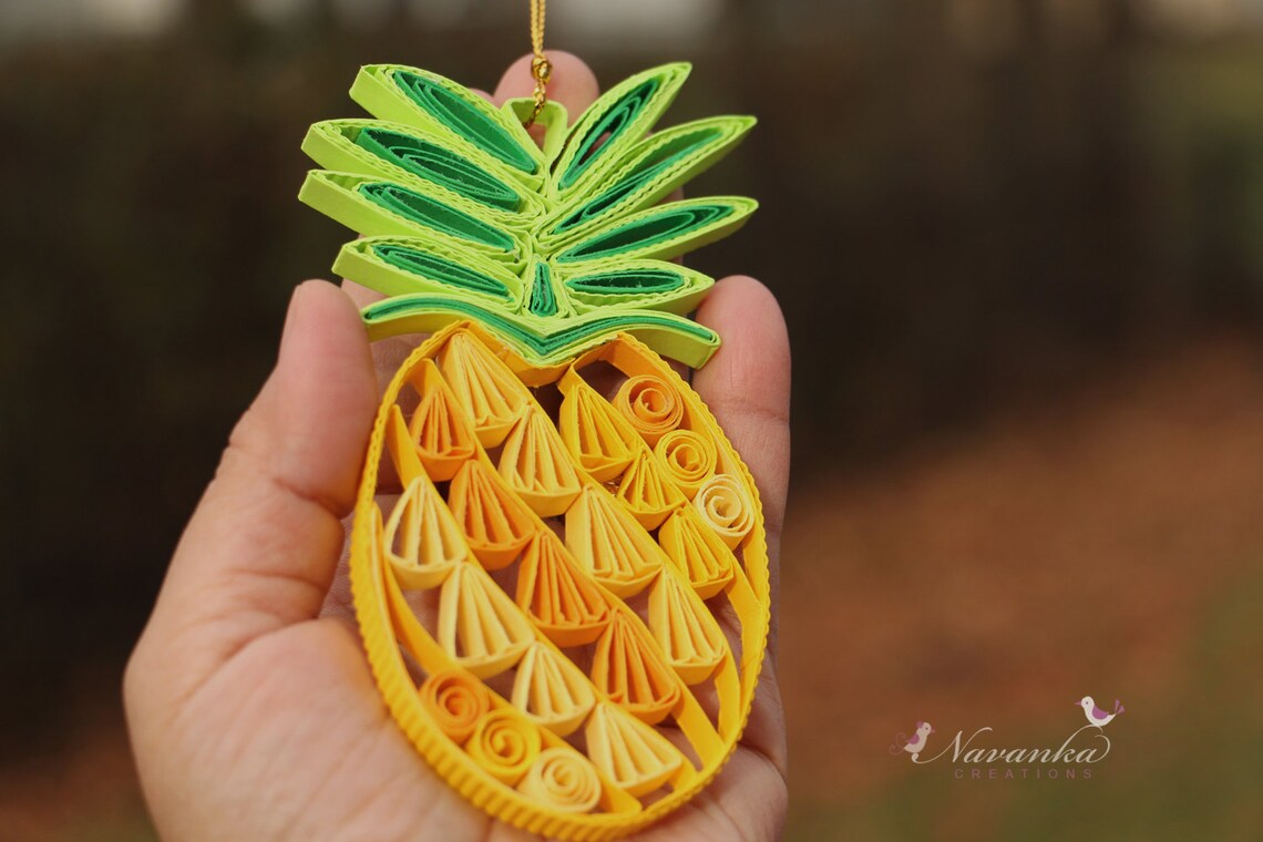 Pineapple Ornamentpaper Quilling Pineapple Ornamentpineapple Etsy
