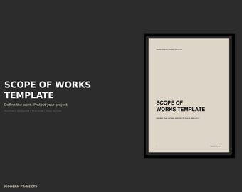 Scope of Works Template | Renovation Contractor Brief | Digital PDF | Architect-Designed | Home Renovation Planner