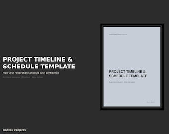 Project Timeline & Schedule Template | Renovation Programme Planner | Digital PDF | Architect-Designed