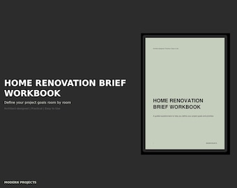 Home Renovation Brief Workbook | Room-by-Room Guide | Digital PDF | Architect-Designed | Project Planning Questionnaire