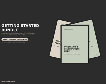Getting Started Bundle | Renovation Planning Toolkit + Brief Workbook + Constraints Guide