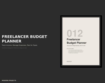 Freelancer Budget Planner | Income Expense & Tax Tracker | Digital PDF | Printable Financial Planner