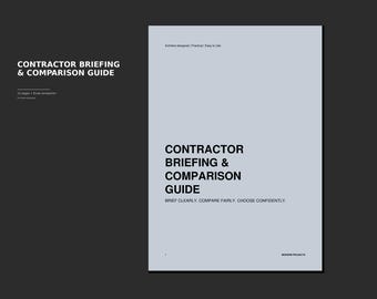 Contractor Briefing & Comparison Guide | Get Renovation Quotes | Digital PDF + Excel | Architect-Designed | Home Renovation