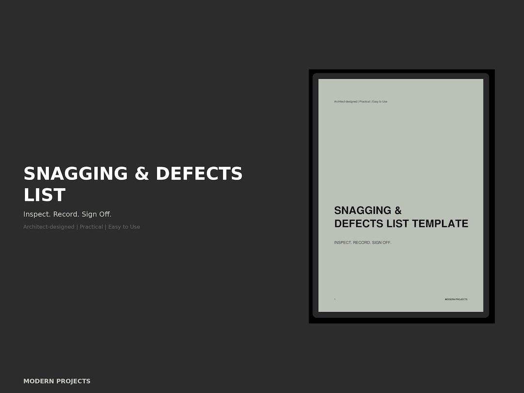 Snagging And Defect Rectification Snagging & Defects List Template | Renovation Punch List | Digital PDF ...