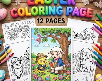 19 Easter Spring Coloring Page, Digital Download