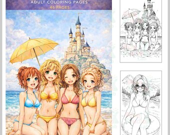 46 Everyday Girl Moment Coloring Pages, Digital Download