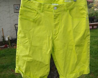 lime green jean shorts