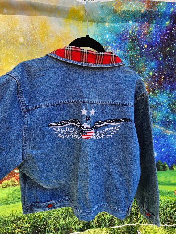 Womens Keren Hart Denim Patriotic Denim Shirt Siz… - image 9