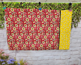 Handmade cotton   pillowcase pillow case standard size pillow sunflowers bees flowers spring summer