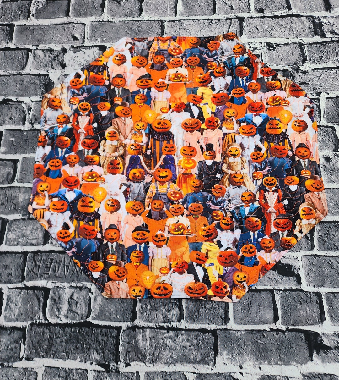 Handmade Quilted Octagon Table Topper Halloween Pumpkins Jack O ...