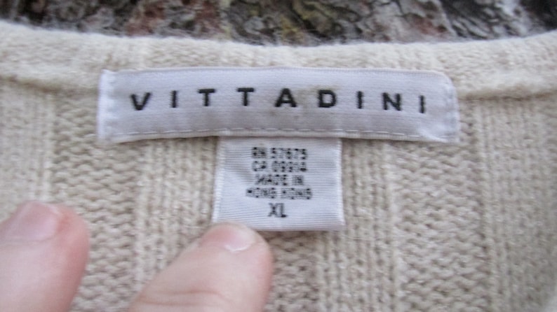 Vintage ivory and tan sweater Vittadini Sweater Women/'s size XL New with tags Made in Hong Kong