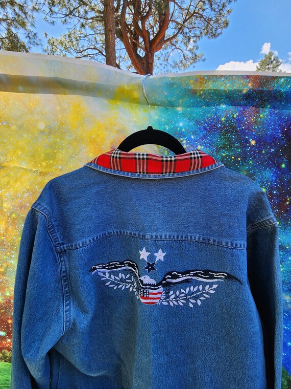 Womens Keren Hart Denim Patriotic Denim Shirt Siz… - image 6