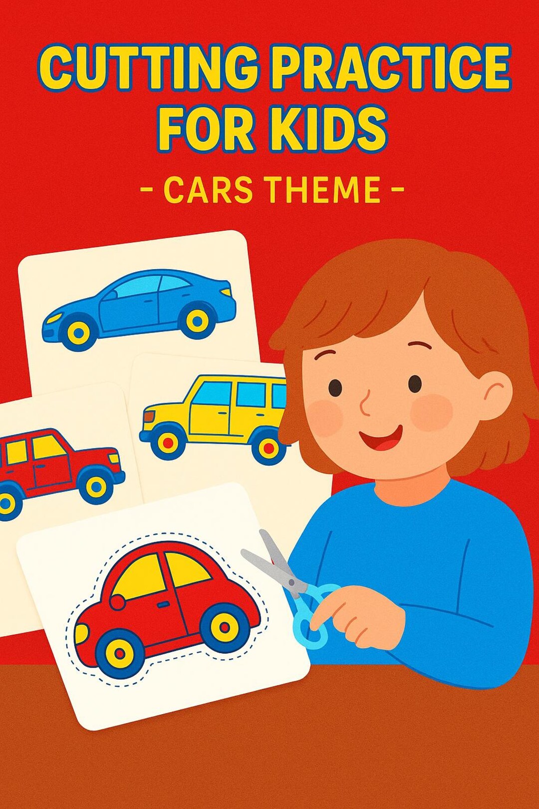 Car Cutting Practice | Scissor Skills Worksheet, Fine Motor (PDF) - Etsy