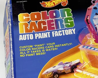 Vintage 1988 Hot Wheels Color Racers Auto Paint Factory Set W/Box & 3 Cars READ
