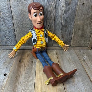 Disney Pixar Toy Story Woody Talking Action Figure Bonnie Boot No Hat 15 Inch image 1