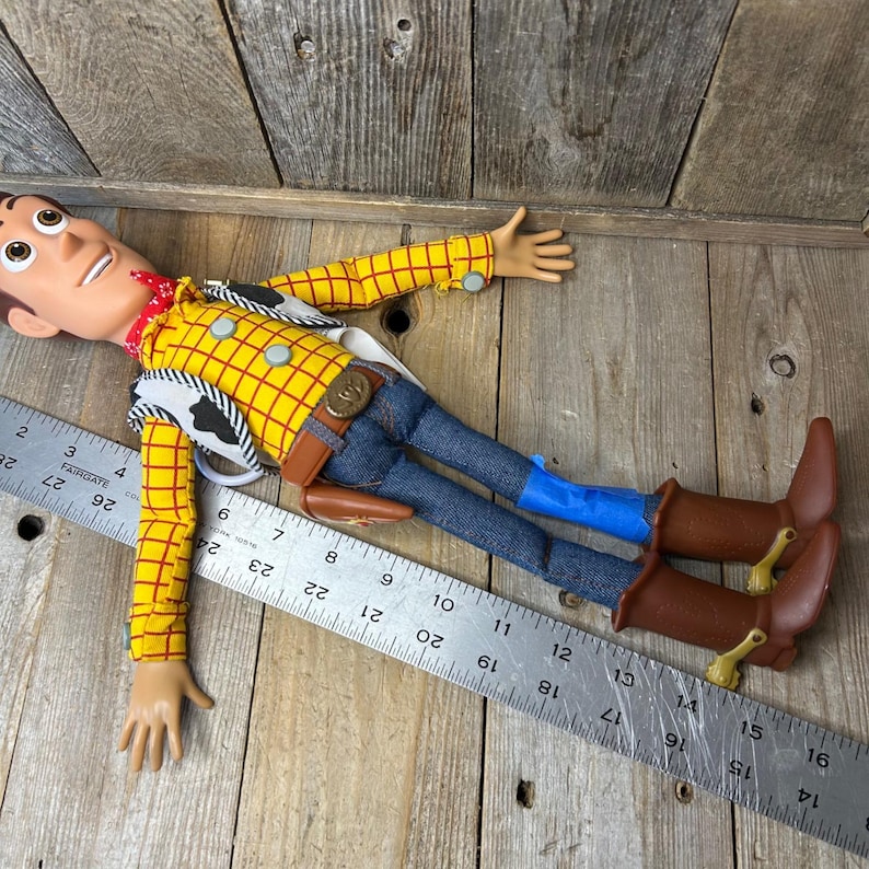 Disney Pixar Toy Story Woody Talking Action Figure Bonnie Boot No Hat 15 Inch image 9