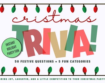 Christmas Trivia Game: 50 Festive Questions, Family Holiday Fun (Printable PDF)