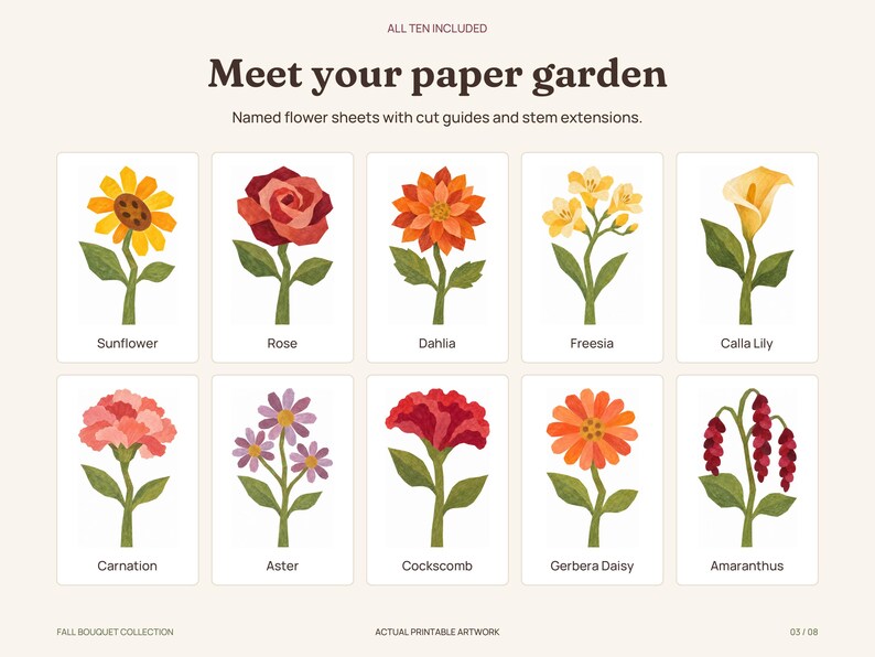 Vase Paper Pattern Printable Fall Paper Flowers, DIY Bouquet Craft, 4 Vases and Coloring ...