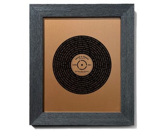 Personalized Bronze Anniversary Plaque - First Dance Song Lyrics