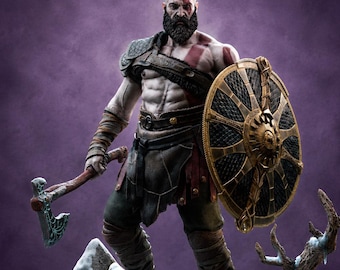 Kratos Figure | God of War | Hand-Painted or Unpainted | Fan Art