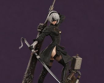 2B | 3D Printed Resin Figure | Fan Art - Choose Finish