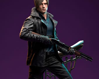 Leon Kennedy Figure | Resident Evil | 3D Printed Resin Figure | Fan Art | Hand-Painted or Unpainted