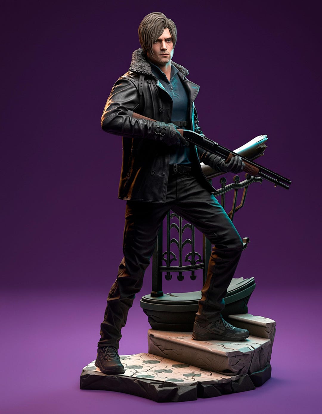 Leon Kennedy Figure | Resident Evil | 3D Printed Resin Figure | Fan Art | Hand-painted or Unpainted - Etsy